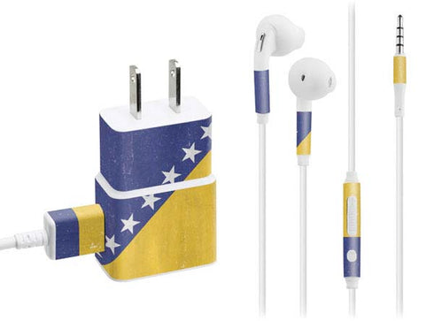 Bosnia and Herzegovina Flag Distressed Phone Charger Skin